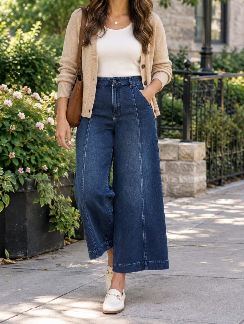 Anthropologie Maeve Dark Indigo Wide Leg Ankle Jeans High Rise Denim Old Money